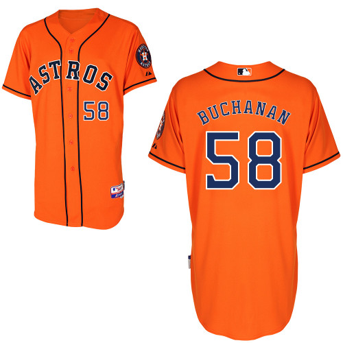 Jake Buchanan #58 MLB Jersey-Houston Astros Men's Authentic Alternate Orange Cool Base Baseball Jersey